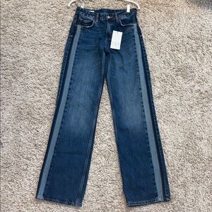 Zara Women's Blue Jeans with denim Stripes